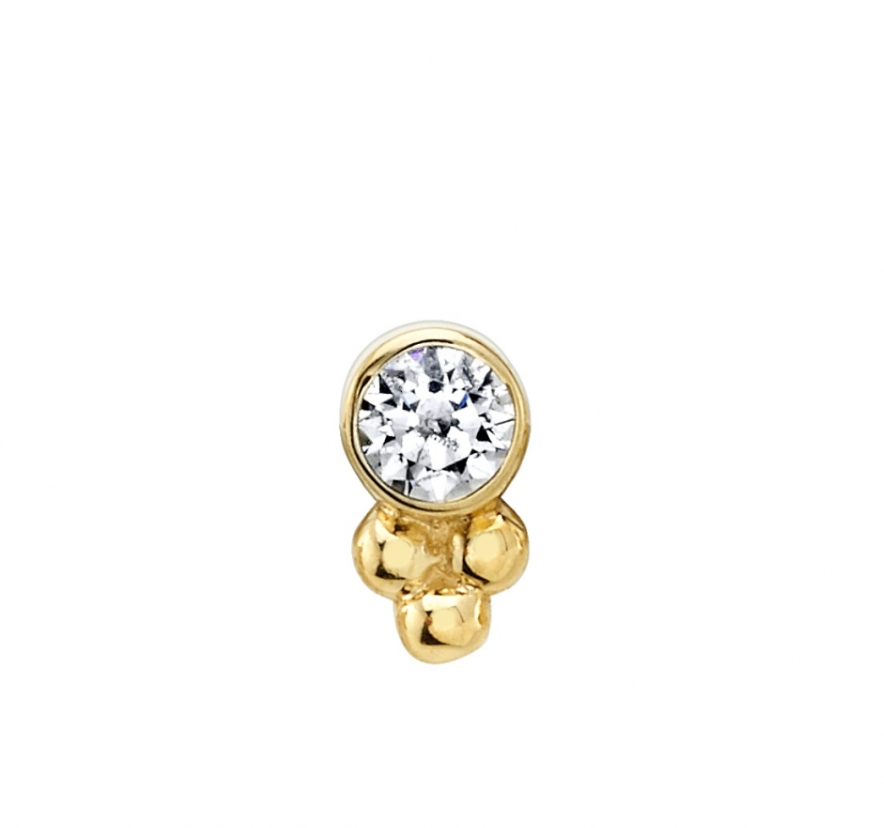 Bezel Tri Bead Accent Diamond