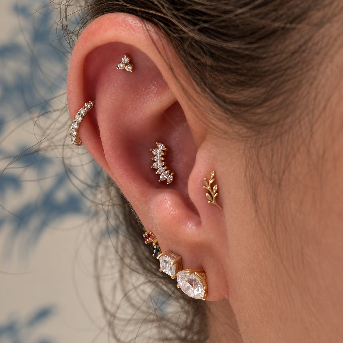 Tri Prong Cluster Cubic Zirconia
