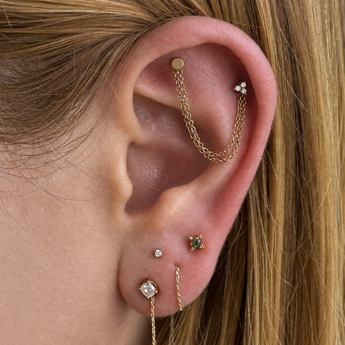 Tri Prong Cluster Cubic Zirconia