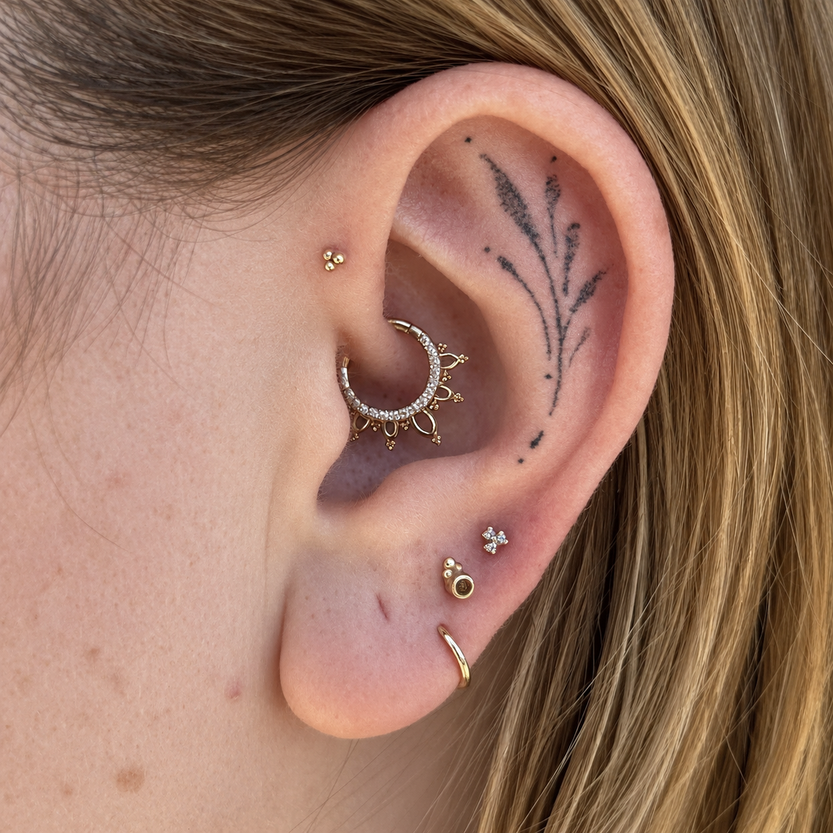 Bezel Tri Bead Accent - Genuine Diamond
