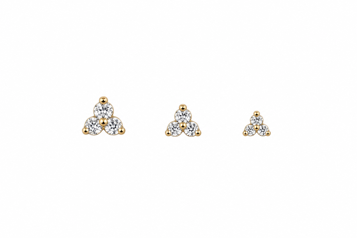 Tri Prong Cluster Cubic Zirconia