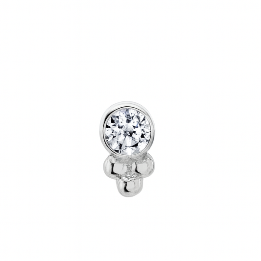 Bezel Tri Bead Accent - Genuine Diamond